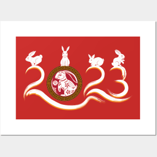 Year of the Rabbit Chinese Zodiac Chinese New Year 2023 Posters and Art